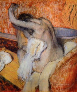 Después del baño Mujer secándose desnuda bailarina de ballet Edgar Degas Pinturas al óleo